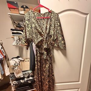 Baltic Born Black and Gold Patterned Maxi Dress